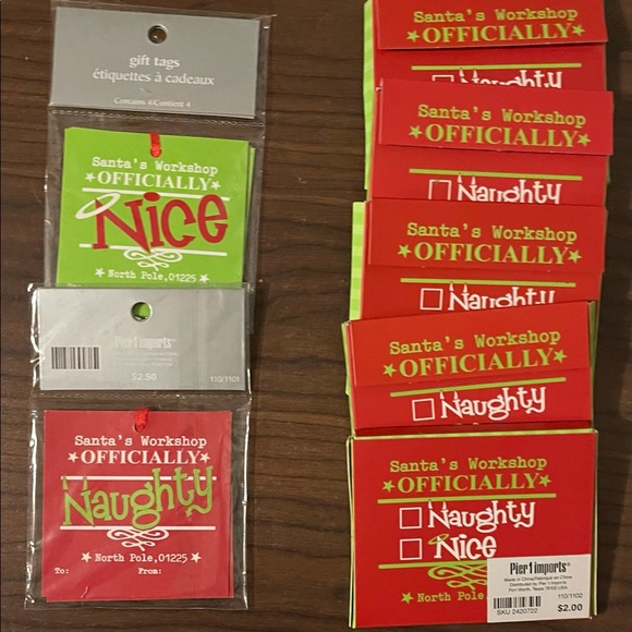 Pier 1 Other - NWT Christmas Naughty or Nice Value over $60 - get them now!!